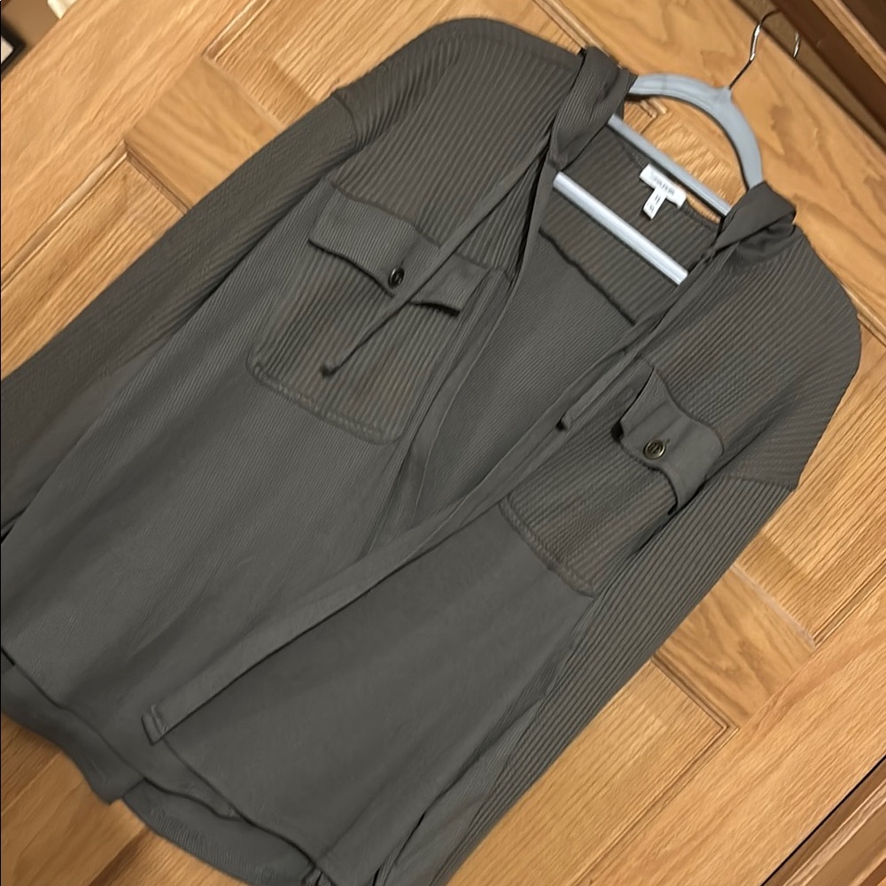 Olive Green Hooded Cardigan